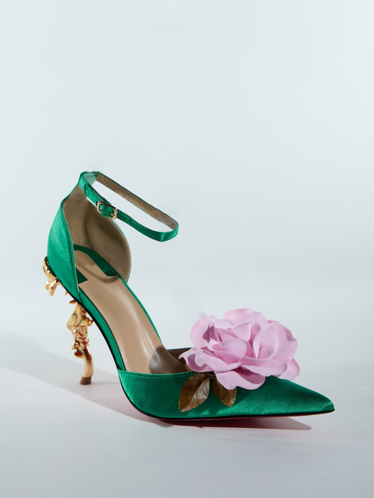 Lolotea Flower Satin Heels