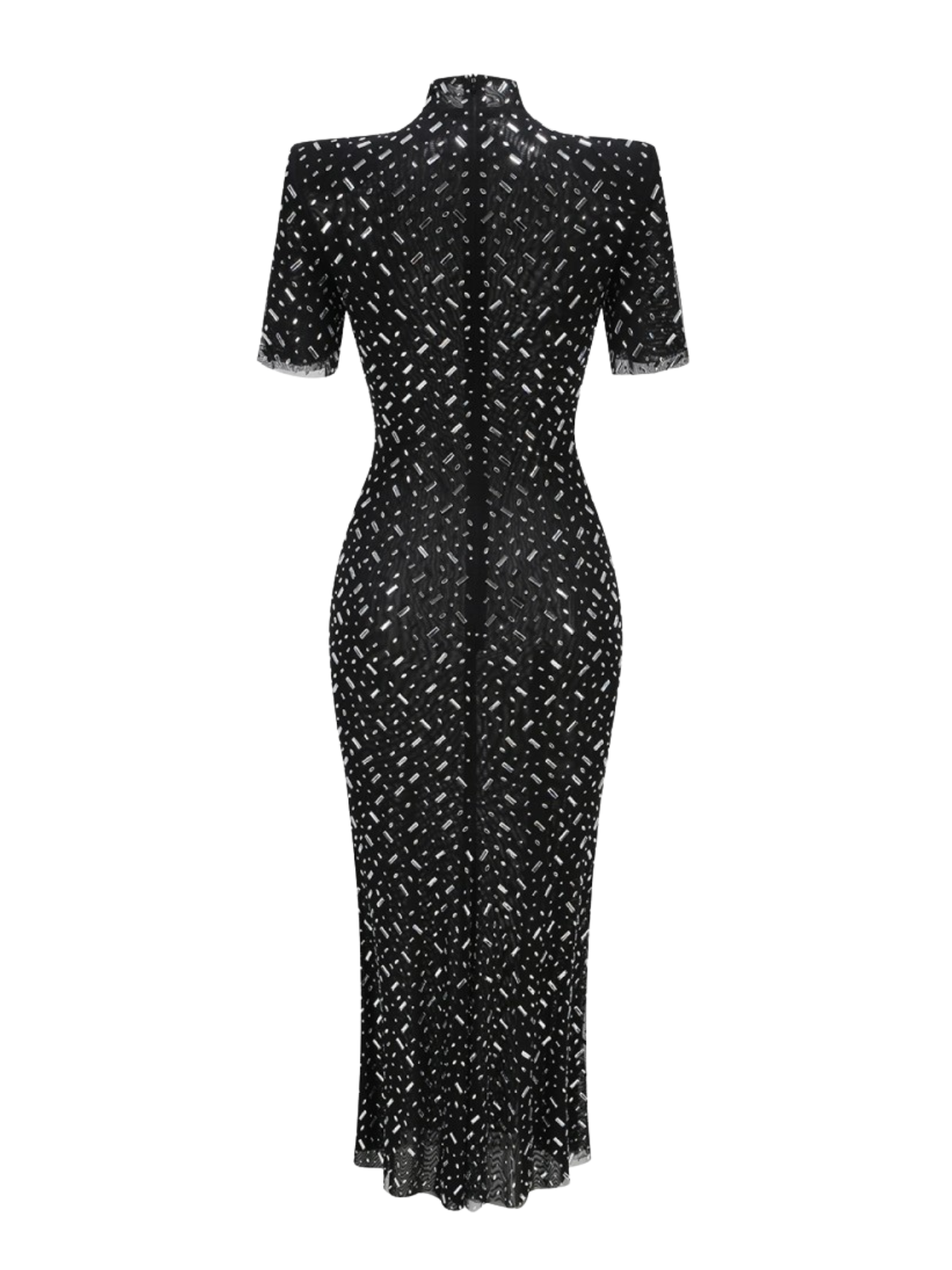 Osric Short Sleeve Diamond Mesh Dress