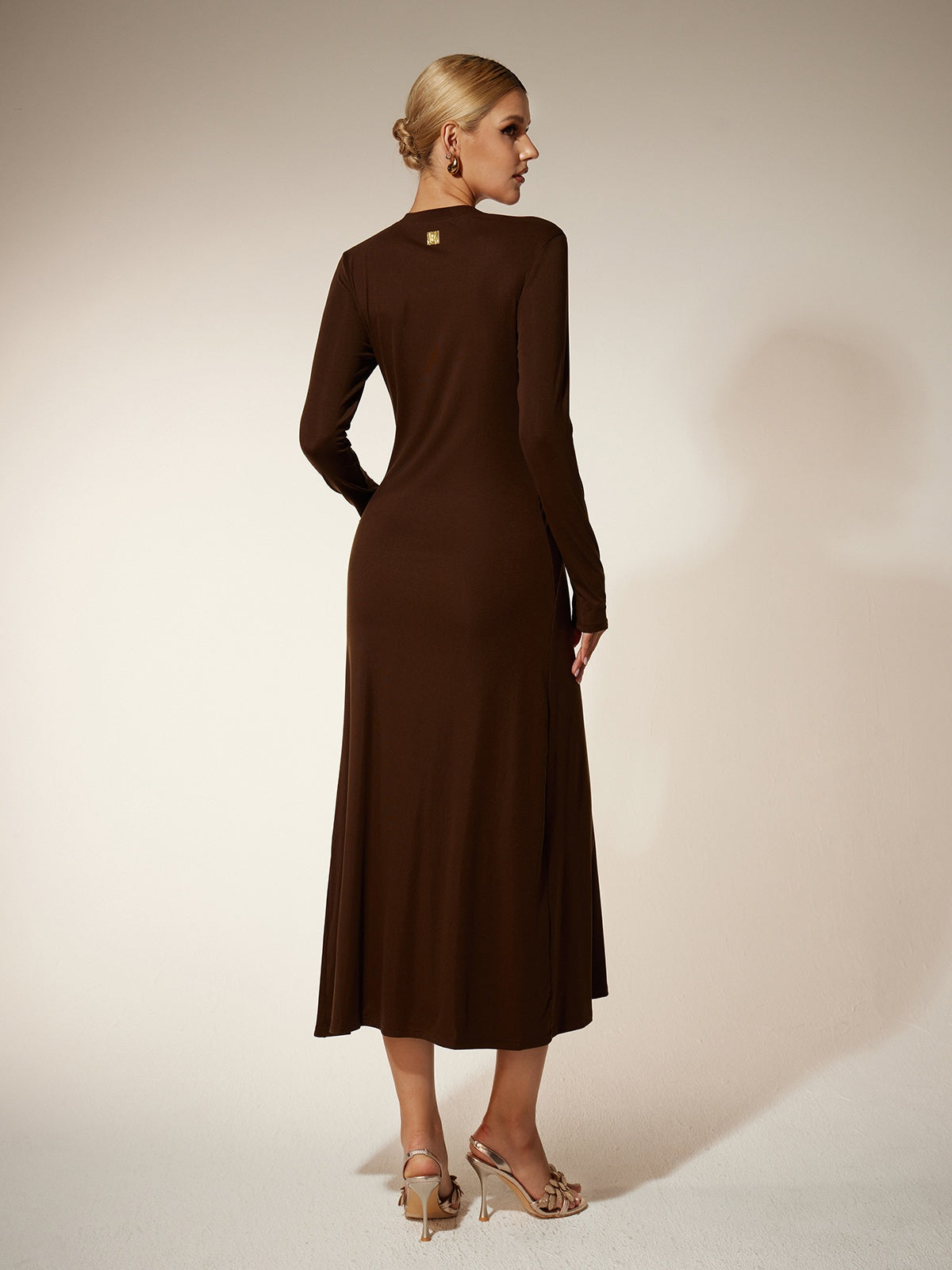 Eisley Long Sleeve Ruched Midi Dress