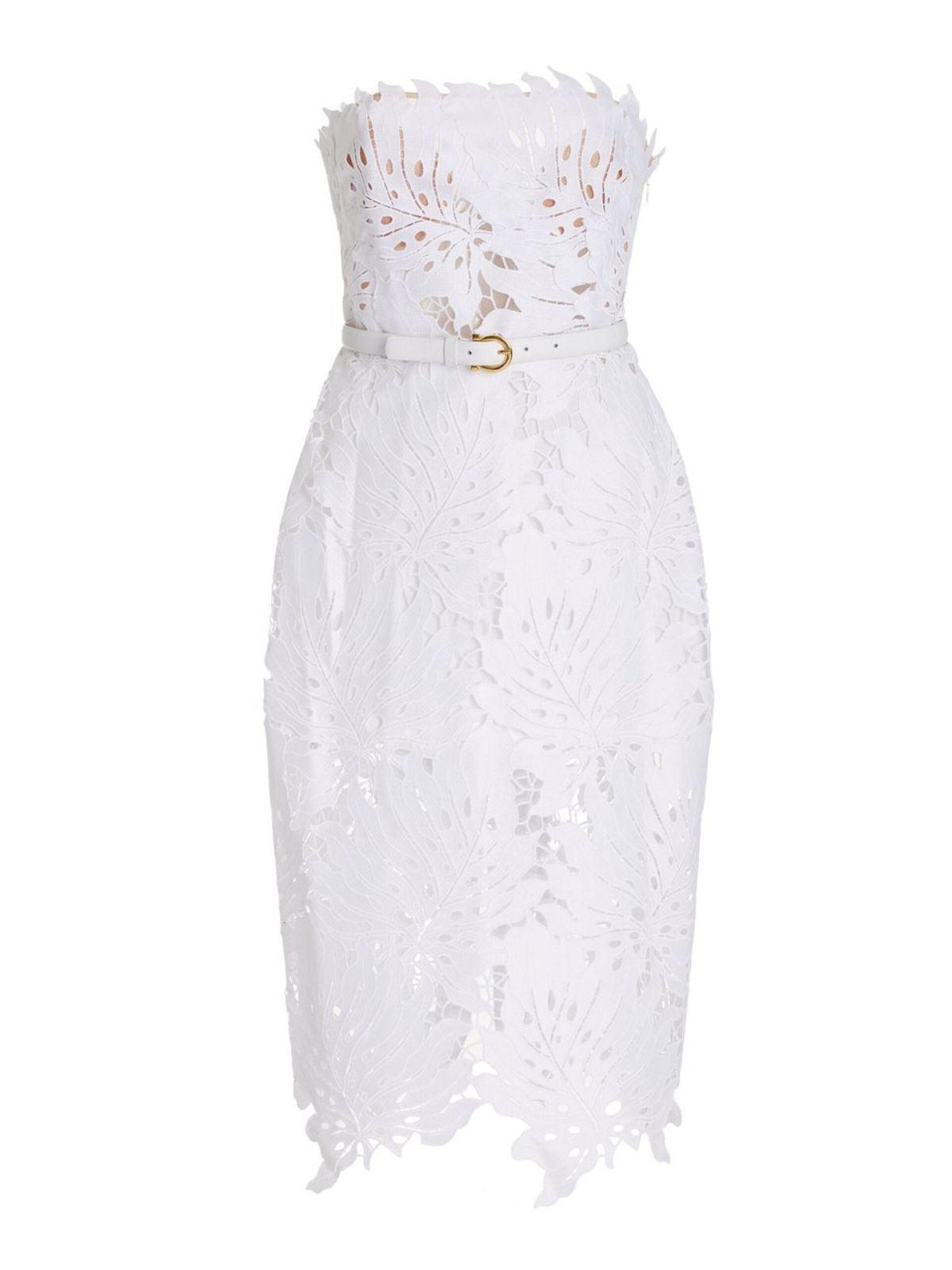 Despina White Lace Midi Dress