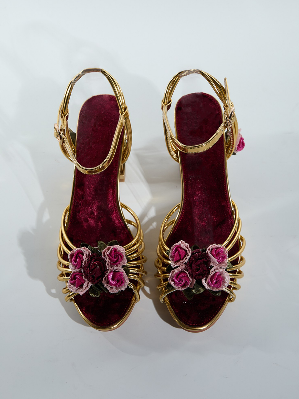 Lolovivi Flower Velvet Sandals