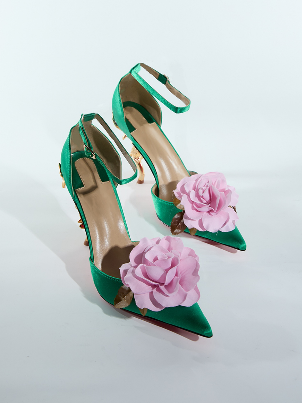 Lolotea Flower Satin Heels