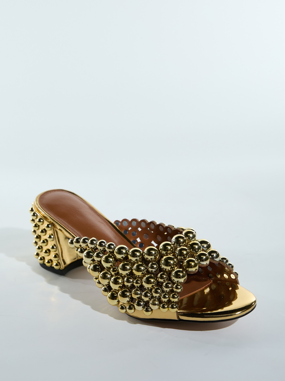 Lolek Bead Metallic Sandals